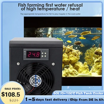 0-100℃ Akvaryum Su Soğutucu 60L Balık Tankı Soğutucu Sistemi Sıcaklık Ayarı Cihazı Sabit Balık Karides Yetiştiriciliği Aracı
