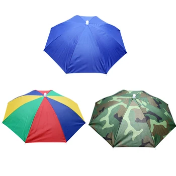 1 ADET Taşınabilir Açık Şemsiye Şapka Güneş Gölge Su Geçirmez Spor Kamp Yürüyüş Balıkçılık Festivaller Şemsiye Katlanabilir Brolly Kap