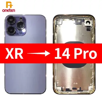 1 adet DIY XR to 14Pro Arka Konut Meclisi iPhone XR Gibi 14Pro Değişimi Arka Pil Kapağı Konut
