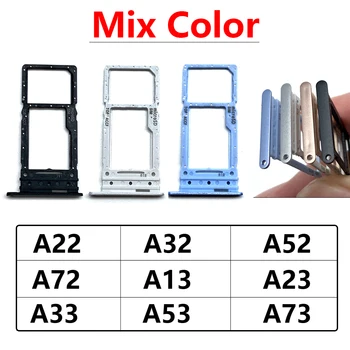 10 Adet Orijinal Çift SIM Kart Tepsi Yuvası Tutucu Samsung A13 A23 A33 A53 A73 A22 A32 A52 A72 4G 5G Yedek Parçalar Mix Renk