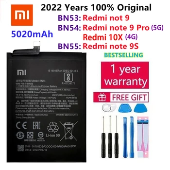 100 % Orijinal 5020mAh BN53 BN54 BN55 Yedek Pil Xiaomi Redmi İçin not 9 Pro 9S Bateria Cep Telefonu Pilleri Araçları