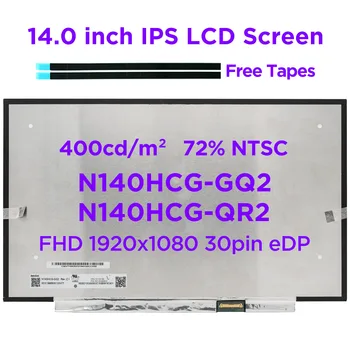 14.0 laptop LCD ekranı Tam N140HCG-GQ2 N140HCG-GR2 Lenovo ThinkPad X1 Karbon 7th 8th Gen 400 nit 72 % NTSC FHD 30pin eDP
