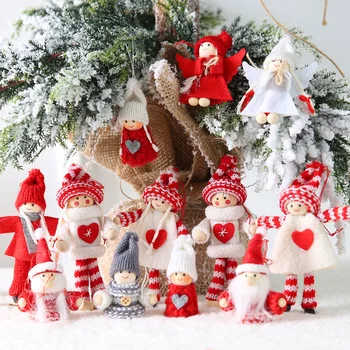 2 adet Merry Christmas Süs Melek Bebek Noel Ağacı Asılı Kolye Noel Süslemeleri Ev için Yeni Yıl Çocuklar Hediye Noel Doğum