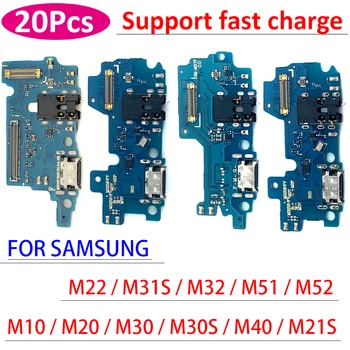 20 Adet, USB Şarj Portu Kurulu Flex Kablo Bağlantı Parçaları Samsung Galaxy M10 M20 M30 M30S M40 M21 M21S M31 M31S M51 M22 M32