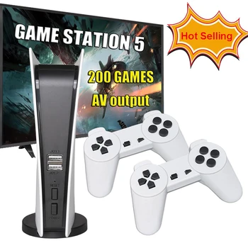 200 Retro Oyun Konsolu HD Video Gamestation 5 SNES Kablolu Denetleyici 8 Bit AV Çıkışı TV Oyun Çocuk için noel hediyesi
