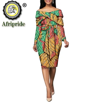 2020 Afrika baskı elbiseler kadınlar için yaz dashiki elbise sashes ile ankara omighty kumaş parti elbise AFRIPRIDES1925061