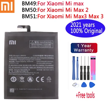 2021 yıl Xiaomi İçin 100 % Orijinal Yedek Pil Xiaomi Mi Max Max 2 Max2 Max3 Orijinal Telefon Pil 5300mAh + Ücretsiz Araçlar