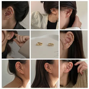 3 adet Kulak Manşet Olmayan Piercing Kulak Klipleri Sahte Kıkırdak Küpe Setleri Kadınlar İçin 2021 Kore Moda Sevimli Püskül Zincir Zirkon Takı