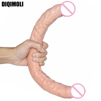 42 * 4cm Çift Dildos Gerçekçi Çift Başlı Phallus Stimülasyon Vajina ve Anüs Uzun Penis Dick Seks Oyuncakları Kadınlar için Lezbiyen
