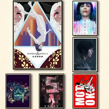 47 Tasarımlar Film Hayalet Kabuk Whitepaper Poster Yapıt Fantezi Duvar Sticker için Kahve Evi Bar