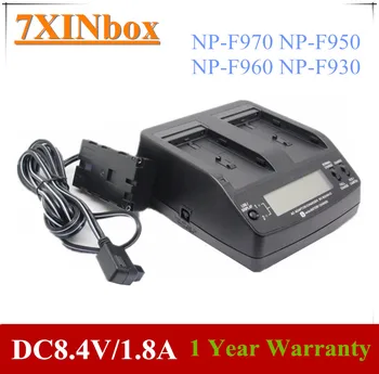 7XINbox Çift pil şarj cihazı Cradle Sony F970 NP-F970 NP-F950 NP-F960 AC-VQ1051D Handycam LCD Serisi Pil Video ışığı
