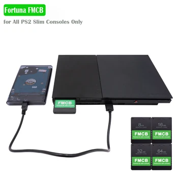 8MB 16MB 32MB 64MB Fortuna FMCB Ücretsiz McBoot Hafıza kartı PS2 İnce Oyun Konsolu SPCH-7 / 9xxxx Serisi
