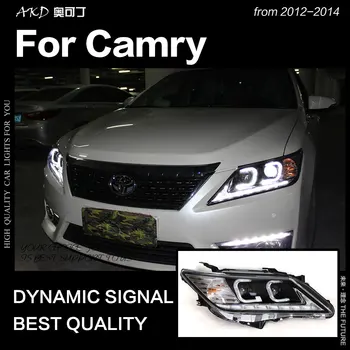 AKD Araba Styling Toyota Camry Farlar 2012-2014 Camry V50 LED Far DRL Hıd Kafa Lambası Melek Göz Bi Xenon Aksesuarları