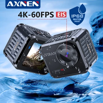AXNEN Mini V8 Eylem Kamera 4K60FPS ÇBS Video WiFi Sualtı 10 M Su Geçirmez Kameralar 4 K Spor Kamera Dalış Motosiklet Kask