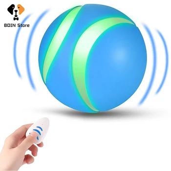 Akıllı Uzaktan Kumanda evcil hayvan topu USB Şarj Edilebilir İnteraktif Kendinden Dönen Toksik Olmayan Renkli Köpek Topu Oyuncak