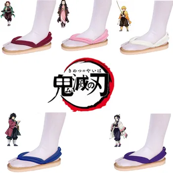 Anime iblis avcısı Cosplay Ayakkabı Kimetsu Hiçbir Yaiba Kamado Tanjirou Takunya Sandalet Kamado Nezuko Geta Kochou Shinobu Flip Flop