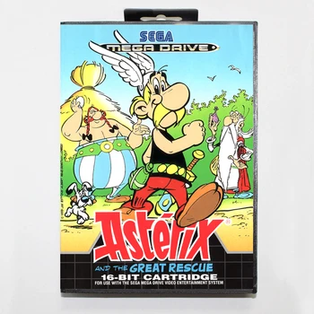 Asterix Büyük Kurtarma Kutulu Sürüm 16bit MD Oyun Kartı Sega MegaDrive Sega Genesis Sistemi