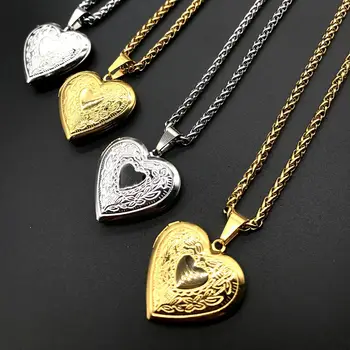 Açılabilir Aşk Kalp Madalyon Kolye Kadın Kolye Gümüş Renk Zinciri Bellek Fotoğraf Çerçevesi Aile Sevgilisi Sevgililer Takı Hediye Yeni