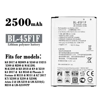 BL - 45F1F Pil İçin LG K8 K4 K3 M160 LG Aristo MS210 2410mAh X 230K M160 X240K LV3 (2017 Sürümü K8) BL 45F1F Parça Kodu ile