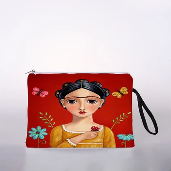 Baskılı desenli güzel kız kozmetik çantası sevimli saklama çantası küçük çanta seyahat çantası küçük çanta bayan kozmetik çantası