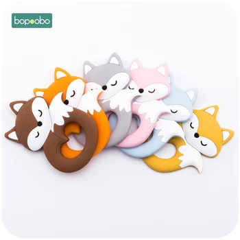 Bopoobo 5 adet Silikon Tilki Kolye Emzik bebek oyuncakları Gıda Sınıfı Silikon Küçük Çubuk Bebek Dişlikleri Diş çocuk için oyuncak Hediyeler