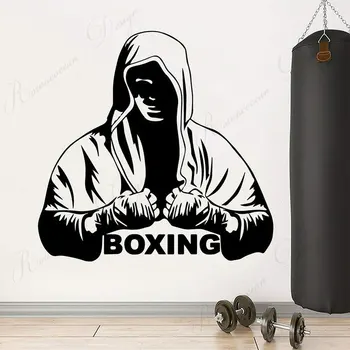 Boxer boks eldiveni Spor Işareti Duvar Sticker Boks Salonu Dövüş Sanatı Dekoratif Vinil Iç Tasarım Duvar Çıkartmaları Duvar Kağıdı 4241