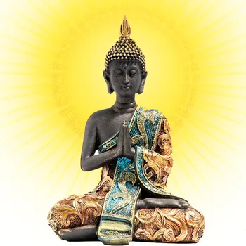 Buda Heykeli Reçine El Sanatları Oturma Odası Giriş Ofis Dekorasyon Güneydoğu Asya Heykeli Tayland Hindistan Meditasyon Oturma Buda