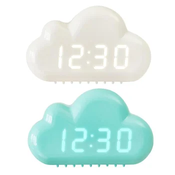 Bulut çalar saat çocuk ışığı Led Masa Ses Kontrolü Uyandırma Powered Up Dijital Masaüstü Saat USB Despertador Elektronik Saat