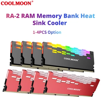 COOLMOON RA - 2 RAM bellek bankası ısı emici soğutucu ARGB renkli yanıp sönen ısı yayıcı bilgisayar masaüstü bilgisayar aksesuarları