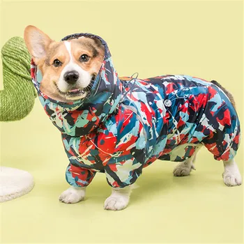 Corgi Köpek Yağmurluk Tulum Pet Giyim Su Geçirmez Köpek Giysileri Golden Retriever Yağmur Ceket Kostüm Pet Kıyafet Galce Yağmurluk