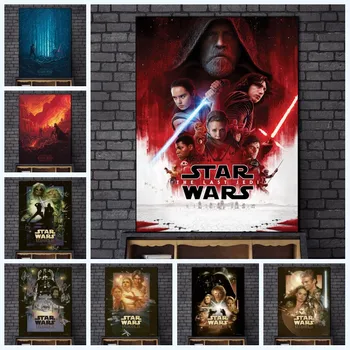 Disney Star Wars Retro Film Afişleri Portre Star Wars Tuval Resimleri Duvar Sanatı Resimleri Ev Dekorasyon Cuadros