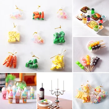 Dollhouse Minyatür Ayı Şeker Gıda Tatlı Ekmek Çörek Şeker Mutfak Oyuncak Mini Lolipop Raf Şeker Bebek Evi Bebek hediye