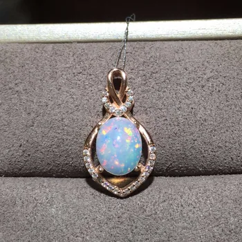 Doğal Opal Kolye, Avustralya Madencilik Alanı, renk Değişimi Etkisi, 925 Gümüş Zincir Göndermek