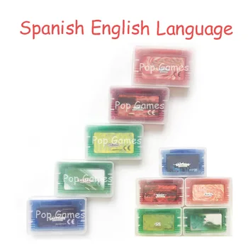 ESP İspanyolca İngilizce Yaprak Yakut Kırmızı Safir video oyunu Bellek Kartuşu Kartı 32 Bit Konsol Aksesuarları