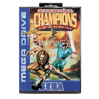 Ebedi Şampiyonlar için Kutu ile 16 bit Sega MD Oyun Kartı Mega Sürücü Genesis Video Konsolu