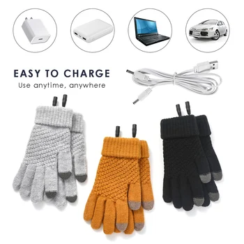 Elektrikli ısıtmalı eldiven el ısıtıcı eldiven ekran dokunma fonksiyonu ile Güvenilir USB şarj elektrikli bisiklet eldivenleri kış için