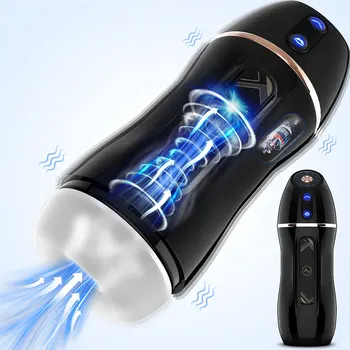 Erkek ısıtmalı Masturbators Yetişkin Ürünleri Erkek Penis Oral Seks Emme Makineleri Silikon Vajina Seksi Oyuncaklar Samimi Ürünler Erkekler İçin