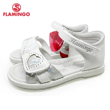 FLAMINGO 2022 Yaz kinder sandalen Kanca ve Döngü Düz Kemerli Tasarım Çocuk Rahat Prenses Ayakkabı Boyutu 26-31 Kızlar İçin 221S-Z6-2763