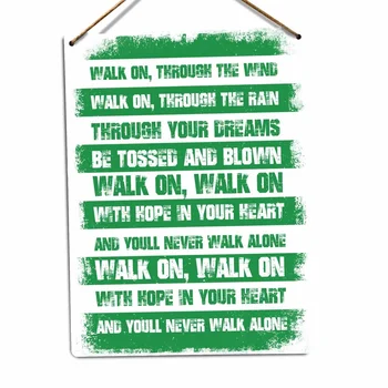 Futbol İlahisi yalnız yürümek Yeşil Metal Duvar bir Plak Sanatı. Celtic Fan Şarkısı (Mağazamızı Ziyaret Edin, Daha Fazla Ürün!!!)