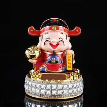 Güneş Başını Sallayarak Servet Tanrısı Heykelcik Feng Shui Ev / Oda Dekorasyon Servet Tanrısı Heykeli Maskot Süsler Araba Aksesuarları