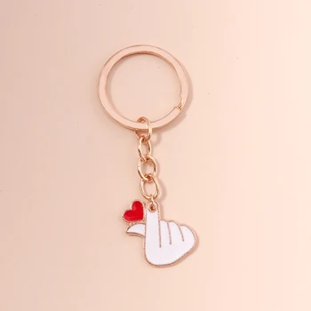 Güzel Emaye Aşk Jest Anahtarlık Aşk Kalp Şeklinde Anahtarlık Çiftler Kadınlar için sevgililer günü hediyeleri Araba Anahtarı Takı Aksesuarları