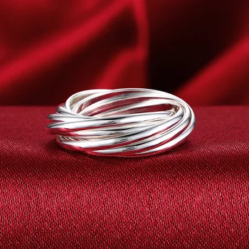 Hoy 925 Ayar Gümüş güzel Dokuz Daire Yüzük Kadınlar İçin Moda Halk Özel Düğün Parti noel hediyesi klasik Takı