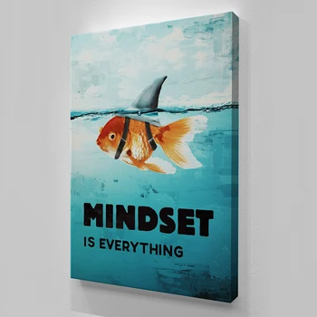 Iskandinav Tarzı Motivasyon Posterler Tuval Baskı Duvar Mindset Her Şey Köpekbalığı Balık Duvar Sanatı Resimleri Ev Dekorasyon için