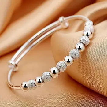 JewelryTop charms 925 ayar gümüş Lüks boncuk bileklik Bilezik sevimli kadınlar için moda parti düğün takısı Ayarlanabilir