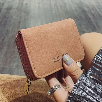 Kadın Katlanır küçük cüzdan PU Deri Fermuar Çile bozuk para çantaları Çoklu Kart Yuvaları Debriyaj Bayanlar Moda Vintage Para Çantası