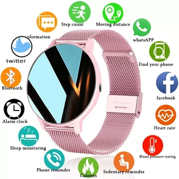 Kadın akıllı saat Gerçek zamanlı Hava Durumu Aktivite İzci Kalp Hızı Spor 2022 Bayanlar akıllı saat Erkekler İçin Android IOS