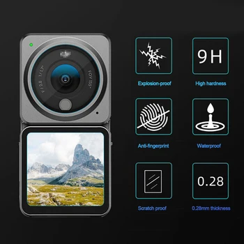 Kamera lensi Temperli Cam+2 Ekran Koruyucu Film DJI OSMO Eylem 2 Lens koruyucu film Aksesuar Seti Parmak İzi Kabarcık