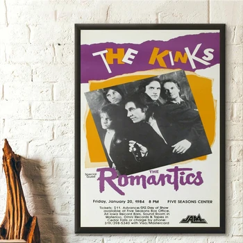 Kinks Vintage Müzik sanat posterleri Tuval Baskılar Ev Dekorasyon duvar tablosu (Çerçeve Yok)