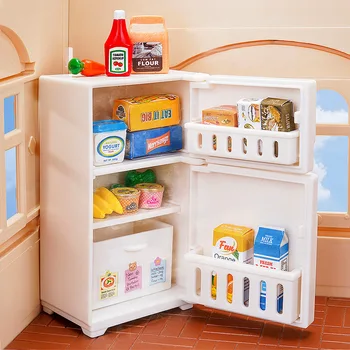Komik Cep Plastik Buzdolabı Figürleri Modeli Süsler Mutfak Pişirme Aracı Minyatür Takı saklama kutusu Süslemeleri