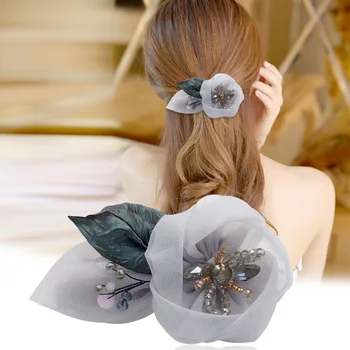 Kore Zarif Çiçek Şapkalar Rhinestone Juan İplik Firkete Bahar Klip Tatlı Bildirimi saç fiyonkları Klipleri Kadın Aksesuarları için